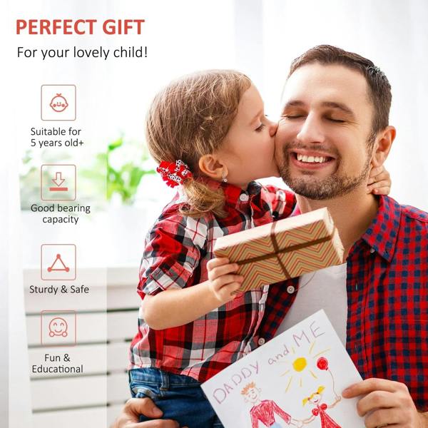 Teen kick scooter gift box held by parent and child