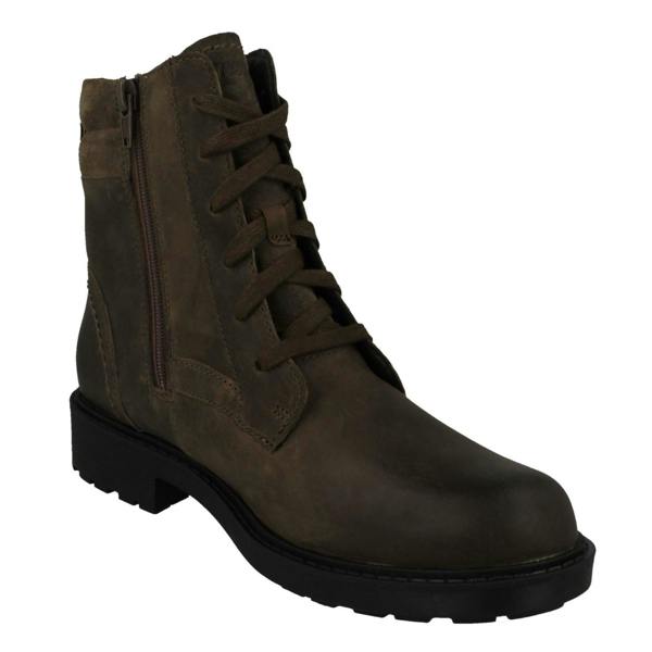 Clarks Ladies Clarks Lace Up Detailed Ankle Boots Orinoco2 Spice