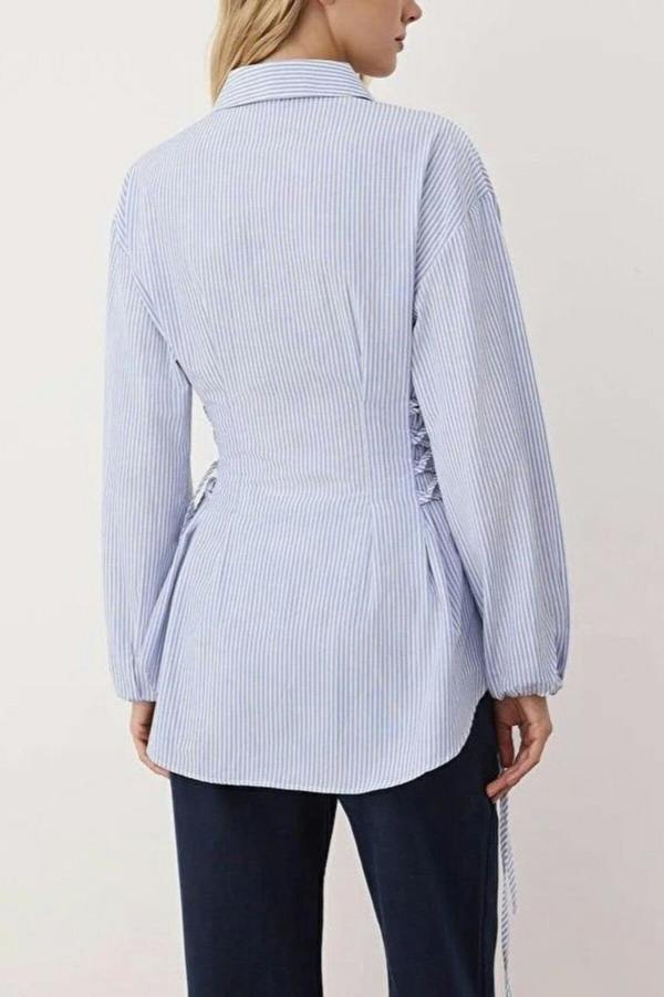 WOVCOR Woven Shirt with Waist Tie Detail