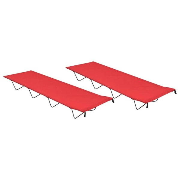 Berkfield Camping Beds 2 pcs 180x60x19 cm Oxford Fabric and Steel Red