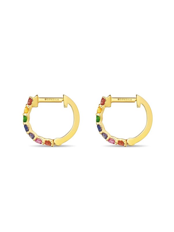 Gemdaia Skinny Rainbow Sapphire Earrings