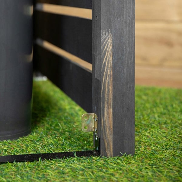 Samuel Alexander 1.43m x 1.16m Outdoor Wooden Garden Double Wheelie Bin Store Storage for 2 Bins in Anthracite