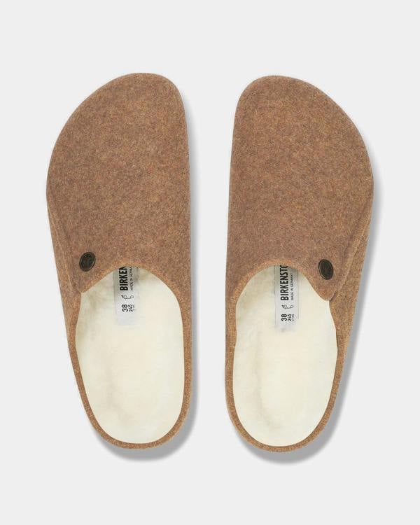 Birkenstock Zermatt Shearling FE Womens Clogs - Toffee Melange, top