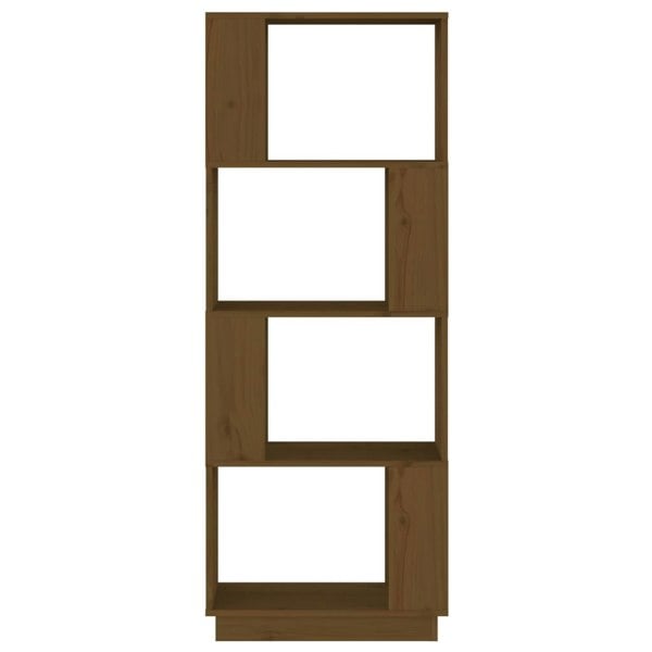Berkfield Book Cabinet/Room Divider Honey Brown 51x25x132 cm Solid Wood Pine