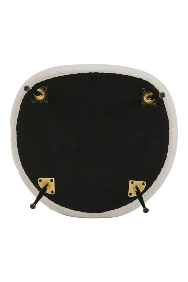 Living and Home Beige Curved Upholstered Single Sofa Accent Chair