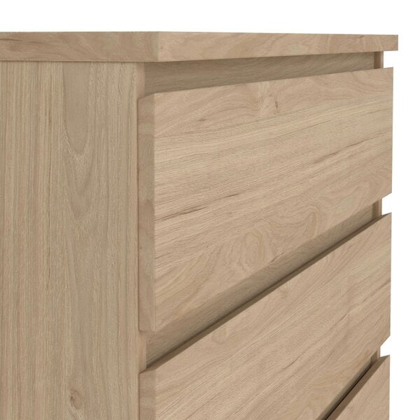 Wyld Haus Budapest Tall Natural Oak Effect Wooden Chest 5 Drawers