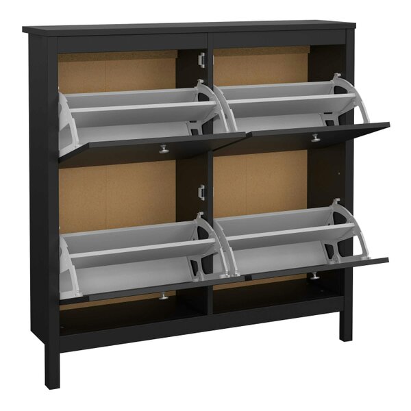 Wyld Haus Gossmere Matt Black Shoe Cabinet 4 Doors