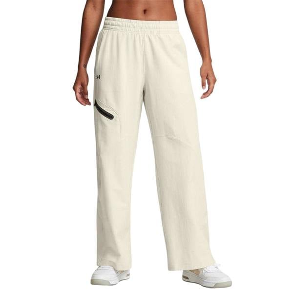 Under Armour Womens/Ladies Unstoppable Woven Zip Pocket Relaxed Fit Joggers - White - 