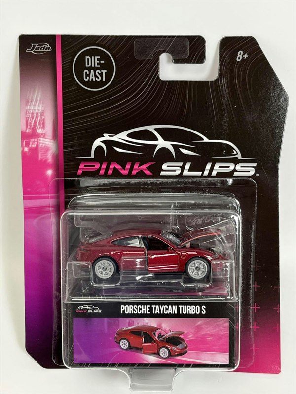 Jada Porsche Taycan Turbo S Red 1:64 Scale Pink Slips Jada 213291000