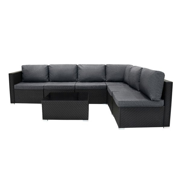 Jardi Serafina Rattan Modular 7 Piece Furniture Set - Black