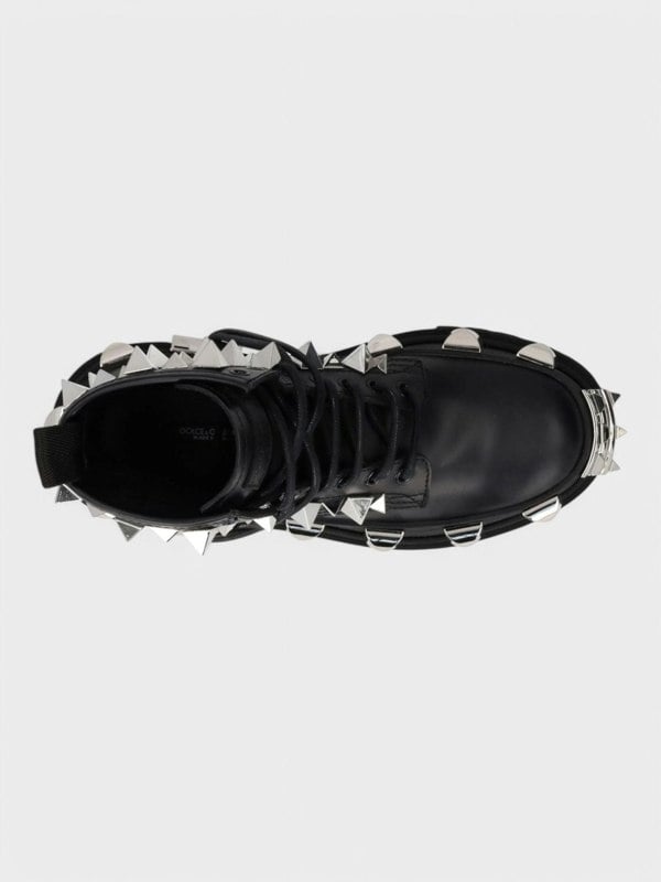 Dolce & Gabbana Studded Combat Boots Lace - Up Black - Supplied FashionDolce & Gabbana