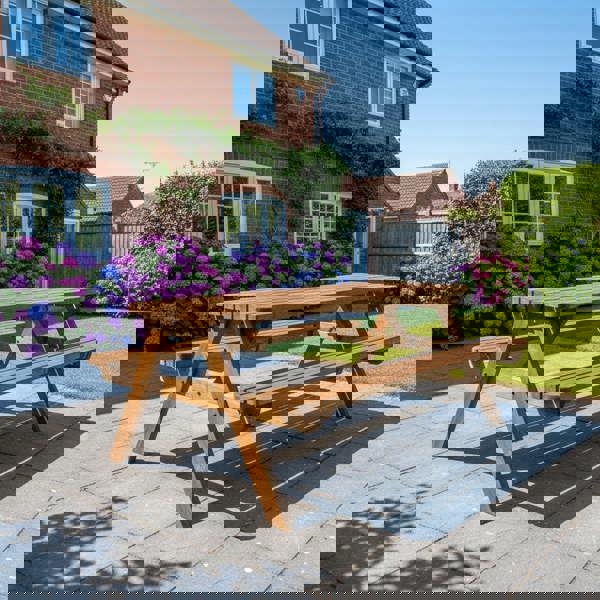 Arbor Garden Solutions Fortem Rounded Pub Style Picnic Table Benches Set - Rustic Finish