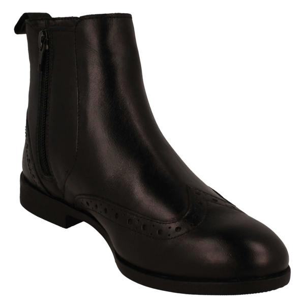 Leather Collection Ladies Leather Collection Brogue Detailed Chelsea Boots F4455