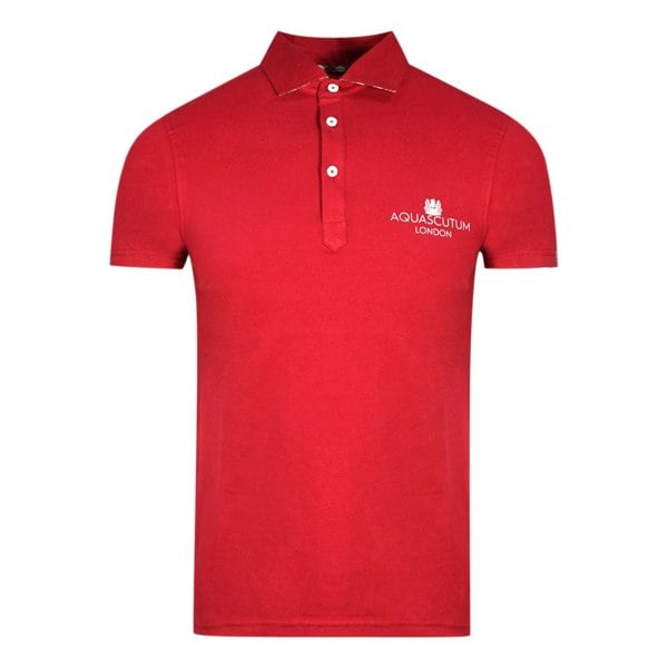 Aquascutum London Bold Logo Polo Shirt - Red