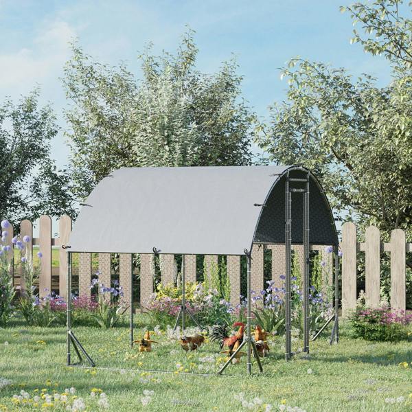 PawHut Walk-In Chicken Run Galvanised Chicken Coop w - 280 x 190 x 197cm
