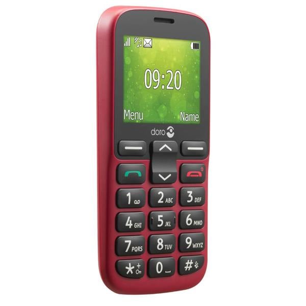 Doro 1380 2G Red Dual SIM Basic Phone with Large Buttons