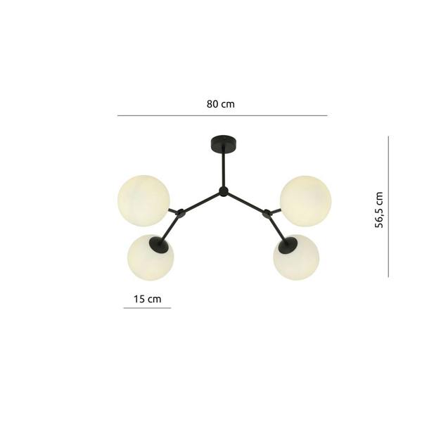 Emibig SPACE Ceiling lamp  4 x E14 Black with White Shade
