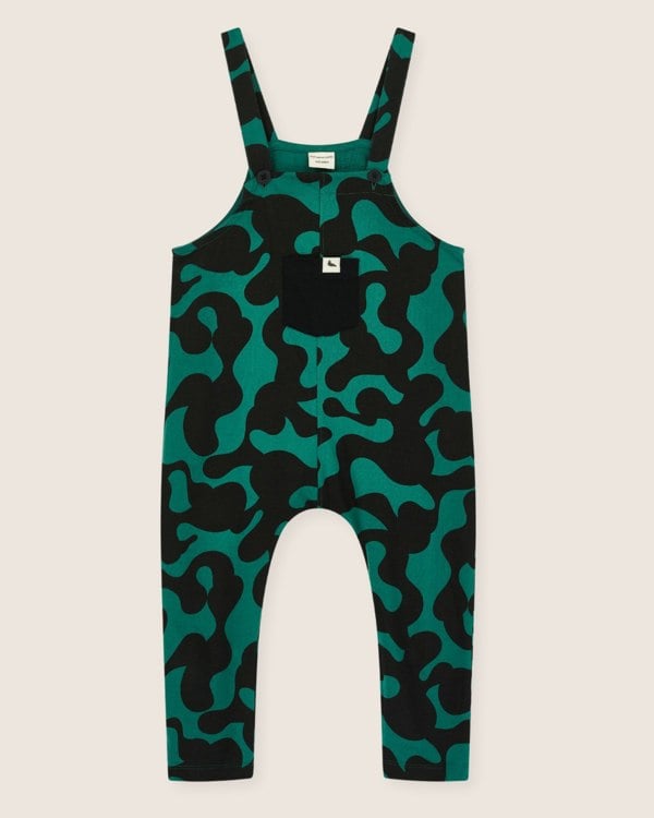 Green Abstract Swirl Print Dungarees - image 2