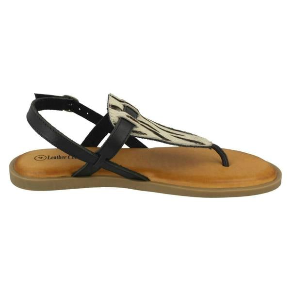 Leather Collection Ladies Leather Collection Animal Print Sandals F00228