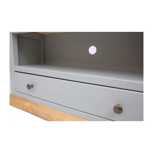 Cabinet Bits Bomporto Light Grey 1 Drawer TV Cabinet Brass Knob