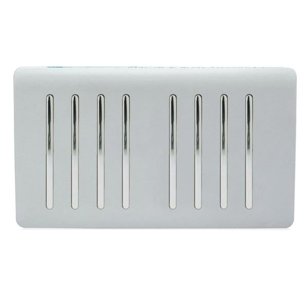 Trendi Switch 8 Gang 1 or 2 Way Light Switch in Platinum Silver
