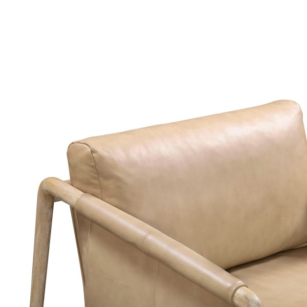 Furniture Edit Chakka Tan Genuine Leather Accent Chair