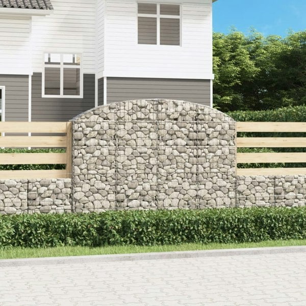 Berkfield Arched Gabion Basket 200x30x140/160 cm Galvanised Iron