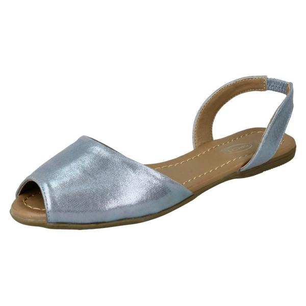 Spot On Ladies Spot On Flat Slingback Mule Sandals