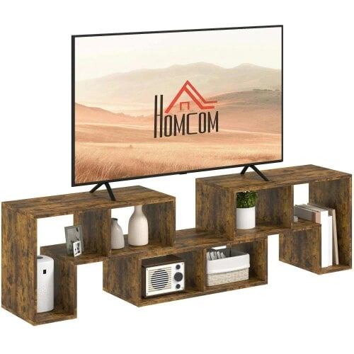 Bobobiy Three-Block Modular TV Stand - Rustic Brown
