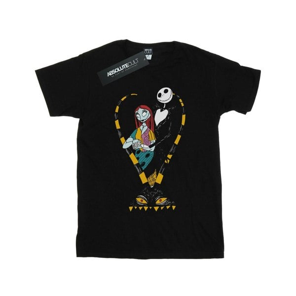 Disney Womens/Ladies Nightmare Before Christmas Jack And Sally Love Cotton Boyfriend T-Shirt - Black
