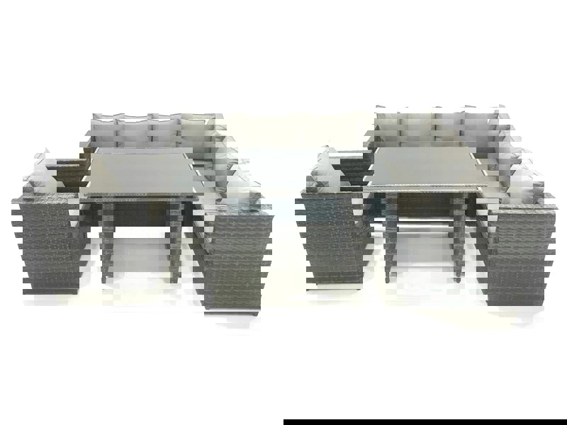 Fimous Lounge Rattan Corner Sofa Set Outdoor Garden Furniture Rectangular Dining Table Chair