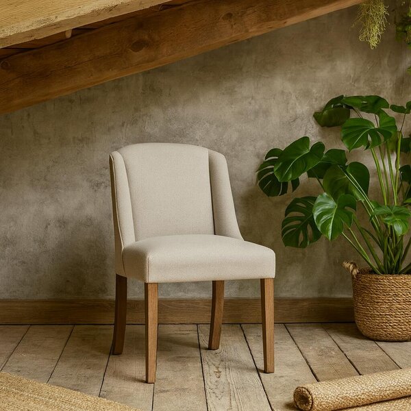 Wyld Haus Olargues Soft Grey Upholstered Dining Chair Pared Back