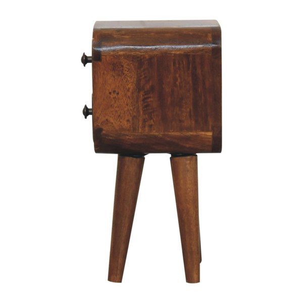 Artisan Furniture Solid Wood Extra Mini Curved Chestnut Bedside