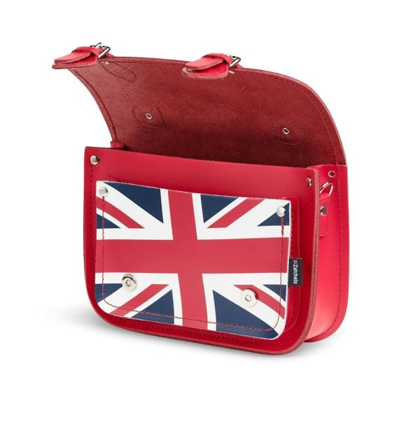 Zatchels Union Jack Midi Satchel - Pillar Box Red