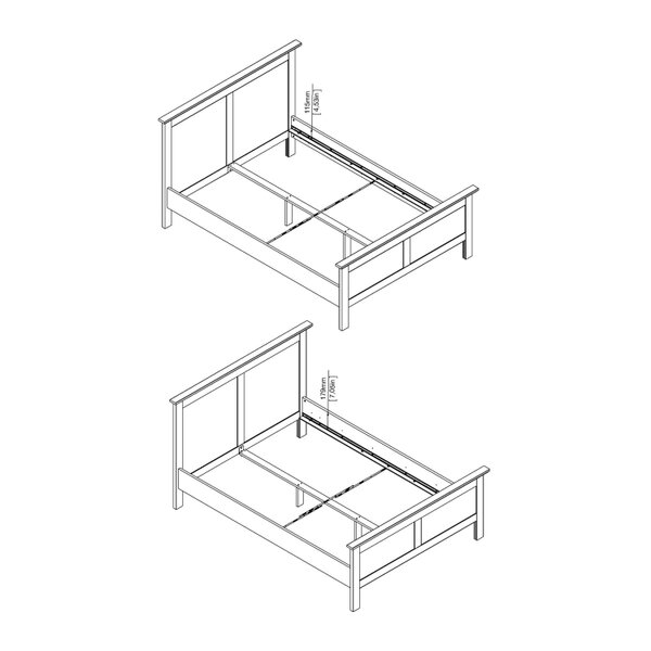 Wyld Haus Osaka Double Bed Frame 4ft6 Farmhouse White Wood