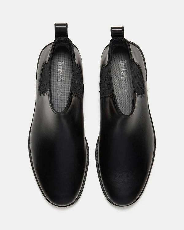 Timberland Stormbucks Mens Full Grain Leather Mid Chelsea Boots - Black | CHO | Designer Mens Chelsea Boots
