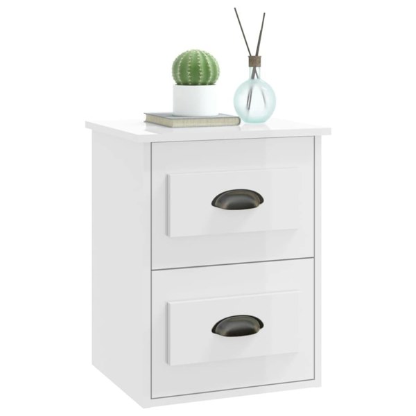 Berkfield Wall-mounted Bedside Cabinets 2 pcs High Gloss White 41.5x36x53cm