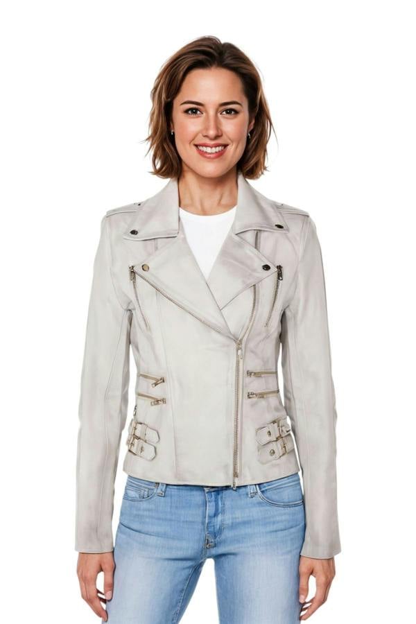 Infinity Leather Womens Leather Brando Biker Jacket - Orlando