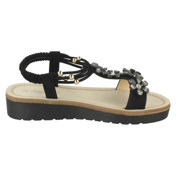 Savannah Ladies Savannah Flower Beaded Sandals