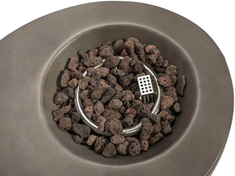 MDA Designs ECHO Dark Grey Lavish Garden & Patio Gas Fire Pit with Eco-Stone Finish