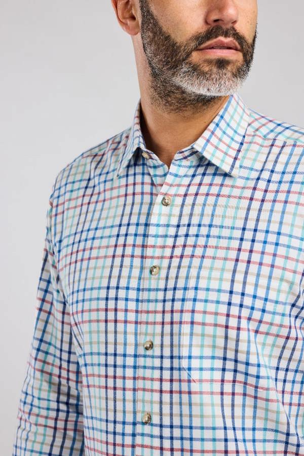 Multi-Colour Warm Handle Plaid Check Formal Shirt