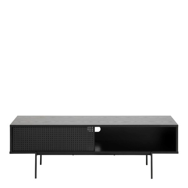 Wyld Haus Cambridge Industrial Black Mesh TV Unit 1 Sliding Door