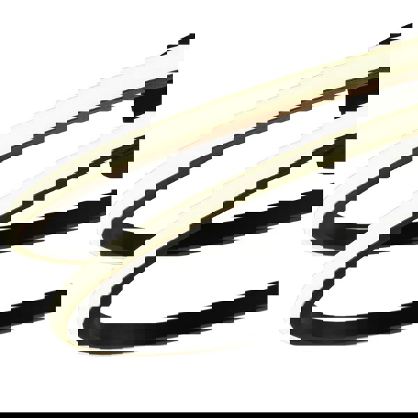 Modern Double Swirl Strip LED Flush Ceiling Light Fitting in Sleek Matte Black Image 8