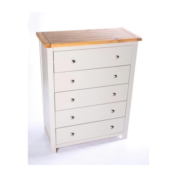 Cabinet Bits Argenta 5 Drawer Chest of Drawers Chrome Knob