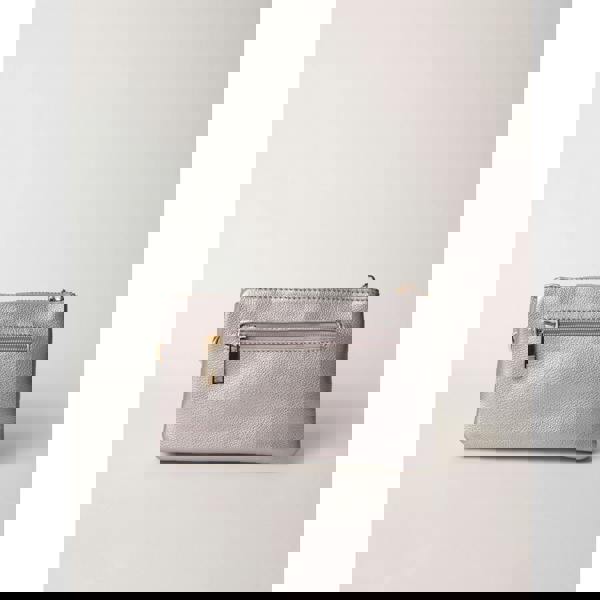 Blue Vanilla Detailed Zip Up Purse With Detachable Strap