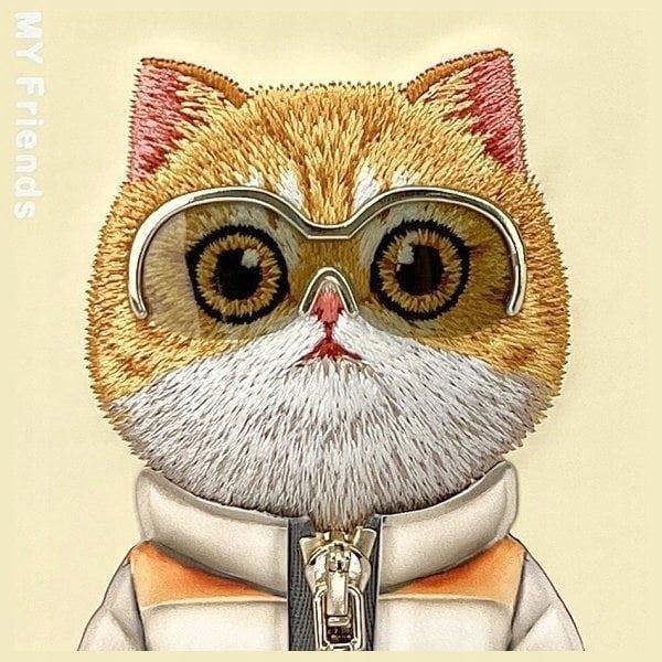 Nimmy Friends Cool & Cute 2.0 Cat Case for iPhone 16 Pro 6.3" Khaki - N-KM-iP16-Pro-05