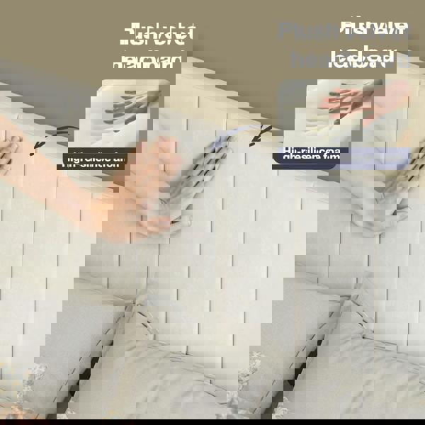 Levede Double Bed Frame Upholstered Platform Bedframe Adjustable Headboard White