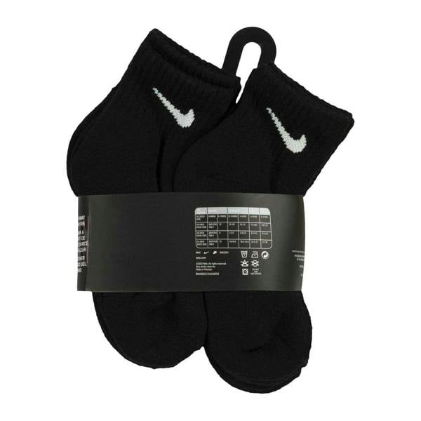 Nike Childrens/Kids Quarter Socks (Pack of 6) - Black - 