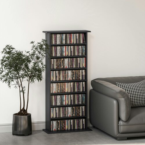 Wyld Haus Kael 126cm Wood Black Bookcase Storage Unit Shelving Unit