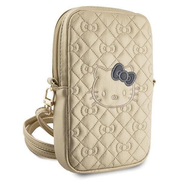 Hello Kitty Quilted Bows Universal Phone Bag with Strap Gold - HKPBPEKHBPD